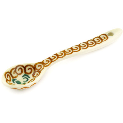 Polish Pottery Spoon 4&quot; Grecian Sea