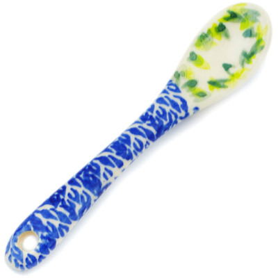 Polish Pottery Spoon 4&quot; Green Heaven