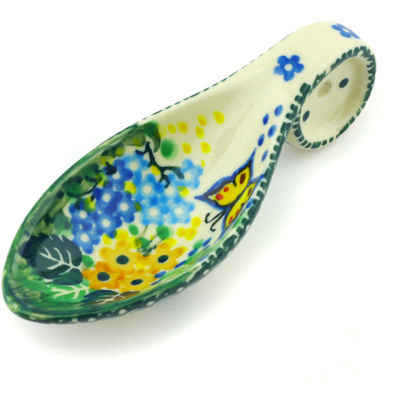 Polish Pottery Spoon 4&quot; Spring Garden UNIKAT