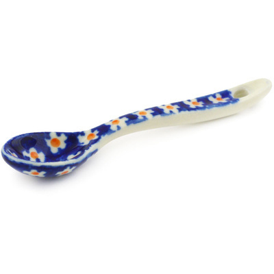 Polish Pottery Spoon 4&quot; Sunny Side Up Daisies