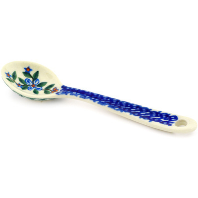 Polish Pottery Spoon 5&quot; Azure Blooms