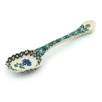 Polish Pottery Spoon 5&quot; Blue Chicory