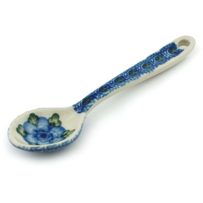 Polish Pottery Spoon 5&quot; Blue Poppies