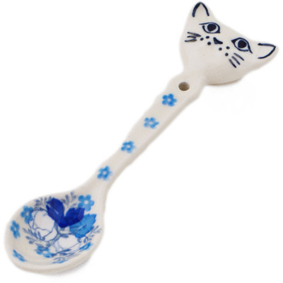 Polish Pottery Spoon 5" Blue Spring