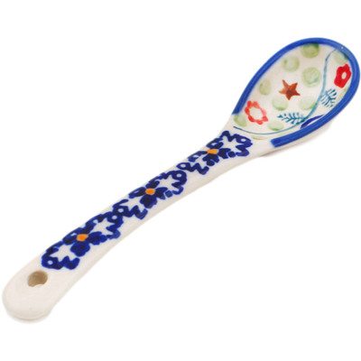 Polish Pottery Spoon 5&quot; Botanical Sprinkles UNIKAT