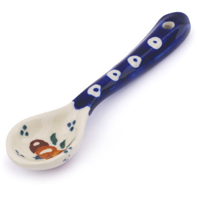 Polish Pottery Spoon 5&quot; Country Apple Peacock