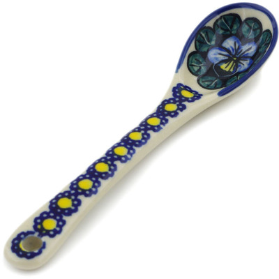 Polish Pottery Spoon 5&quot; Flower In The Grass UNIKAT