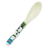 Polish Pottery Spoon 5&quot; Green Daisy