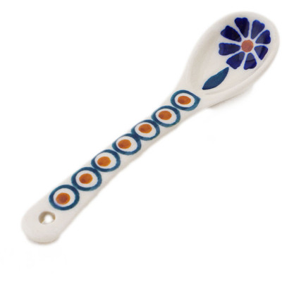 Polish Pottery Spoon 5" Peacock