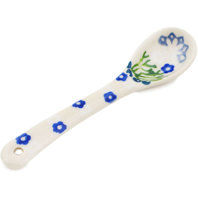 Polish Pottery Spoon 5&quot; Red Blossom