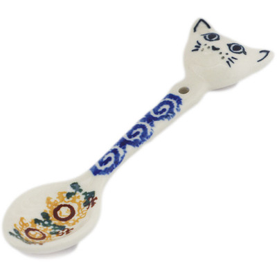 Polish Pottery Spoon 5" Rustic Sunflower Chain