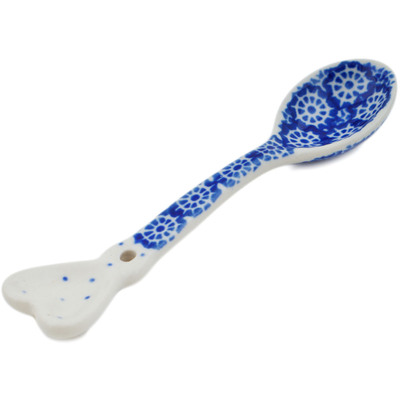 Polish Pottery Spoon 5&quot; Winter Frost