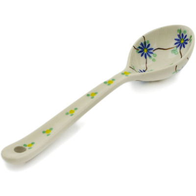 Polish Pottery Spoon 6&quot; Aster Trellis