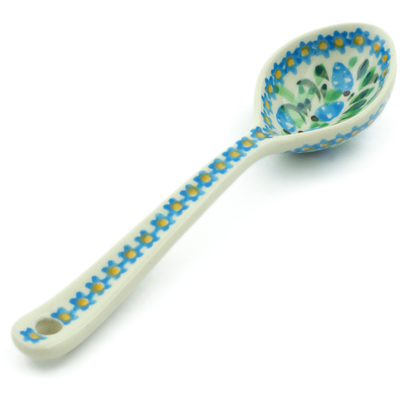 Polish Pottery Spoon 6&quot; Blue Berry Wreath UNIKAT