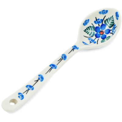 Polish Pottery Spoon 6&quot; Blue Blossom