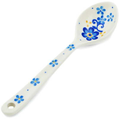 Polish Pottery Spoon 6&quot; Blue Daydreaming