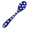 Polish Pottery Spoon 6&quot; Blue Eyed Peacock