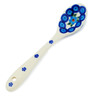 Polish Pottery Spoon 6&quot; Blue Floral Lace