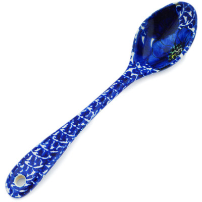 Polish Pottery Spoon 6&quot; Blue Poppy Dream