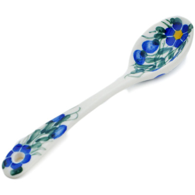 Polish Pottery Spoon 6&quot; Blue Velvet Gardens