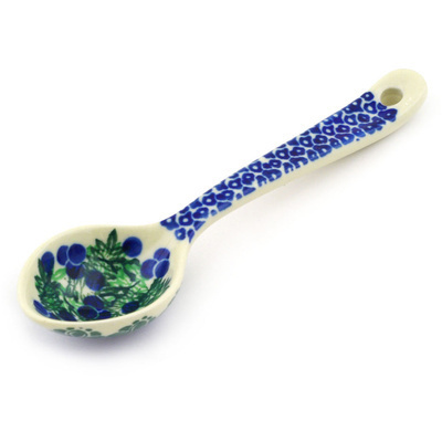 Polish Pottery Spoon 6&quot; Blueberry Fields Forever