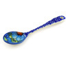 Polish Pottery Spoon 6&quot; Bold Blue Poppies UNIKAT