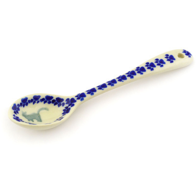 Polish Pottery Spoon 6&quot; Boo Boo Kitty Paws