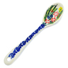 Polish Pottery Spoon 6&quot; Butterfly Flower Bed UNIKAT