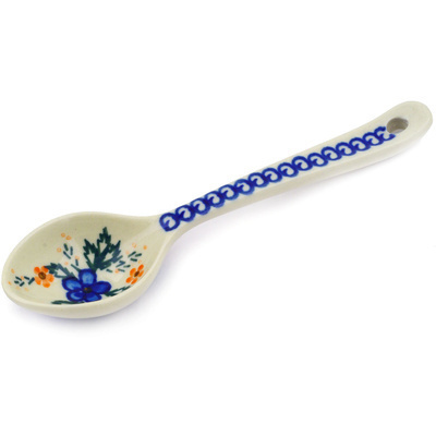 Polish Pottery Spoon 6&quot; Cobblestone Garden