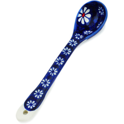 Polish Pottery Spoon 6&quot; Daisy Jazz UNIKAT