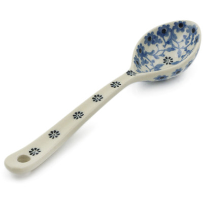 Polish Pottery Spoon 6&quot; Flowers Covered With Snow