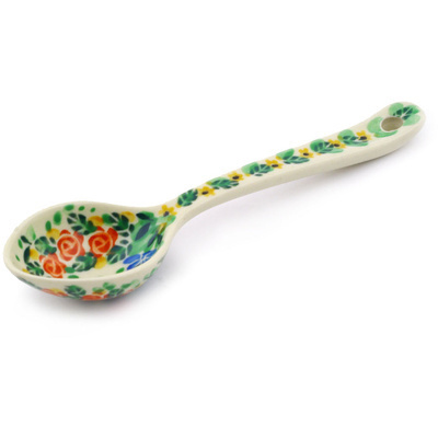 Polish Pottery Spoon 6&quot; Garden Bird UNIKAT