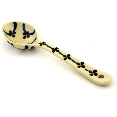 Polish Pottery Spoon 6&quot; Garden Lattice