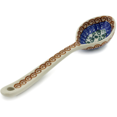 Polish Pottery Spoon 6&quot; Grecian Sea