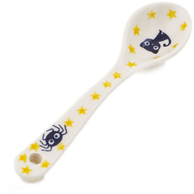 Polish Pottery Spoon 6&quot; Halloween Spooky Vibe