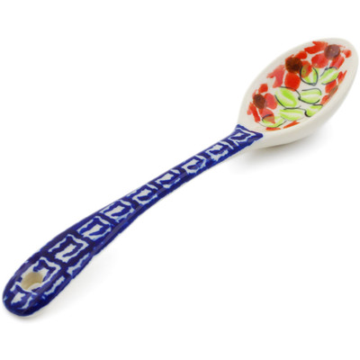 Polish Pottery Spoon 6&quot; Pansy Morning