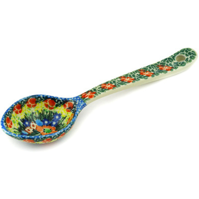 Polish Pottery Spoon 6&quot; Passion Meadow UNIKAT