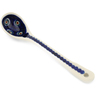 Polish Pottery Spoon 6&quot; Peacock Leaves