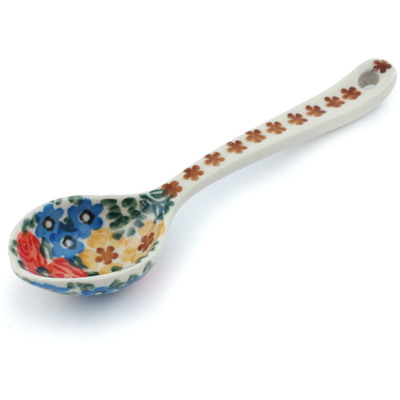 Polish Pottery Spoon 6&quot; Perennial Border UNIKAT