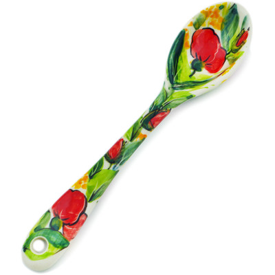 Polish Pottery Spoon 6&quot; Pink Glory UNIKAT