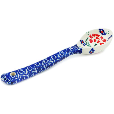 Polish Pottery Spoon 6&quot; Poppies In The Wind