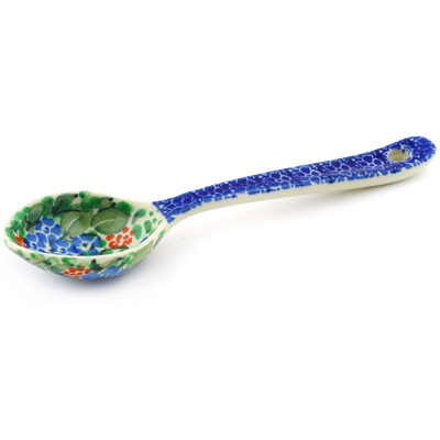 Polish Pottery Spoon 6&quot; Red Breasted Robin UNIKAT