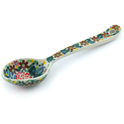 Polish Pottery Spoon 6&quot; Robbin&#039;s Meadow UNIKAT