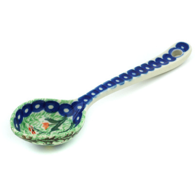 Polish Pottery Spoon 6&quot; Rooster Dance UNIKAT