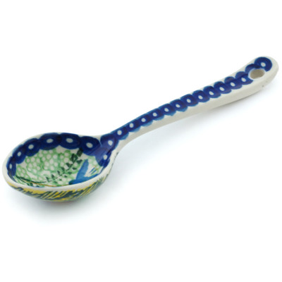 Polish Pottery Spoon 6&quot; Rooster Parade UNIKAT