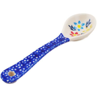 Polish Pottery Spoon 6&quot; Spring Flower Ring