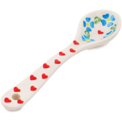 Polish Pottery Spoon 6&quot; Spring Flowers