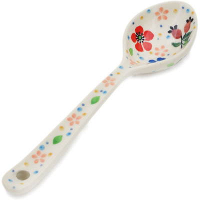 Polish Pottery Spoon 6&quot; Spring Meadow UNIKAT