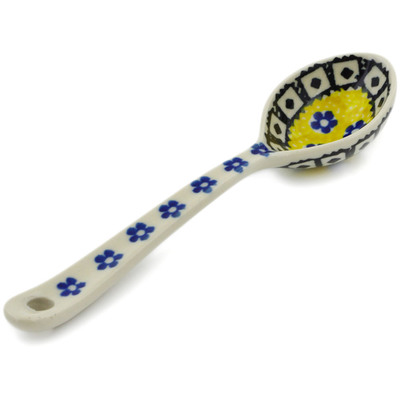 Polish Pottery Spoon 6&quot; Sunburst Daisies