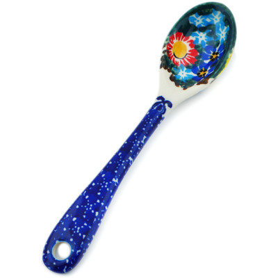 Polish Pottery Spoon 6&quot; Sunflower UNIKAT